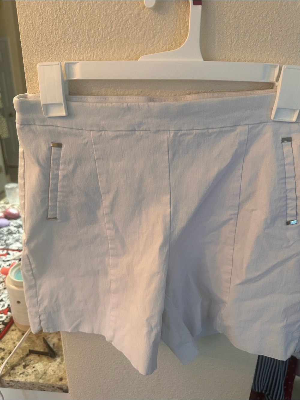 Soho White Pull-On Bermuda Shorts